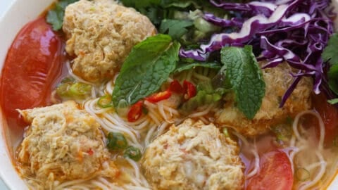 Bun Rieu Cua Crab Noodle Soup) - A Plate