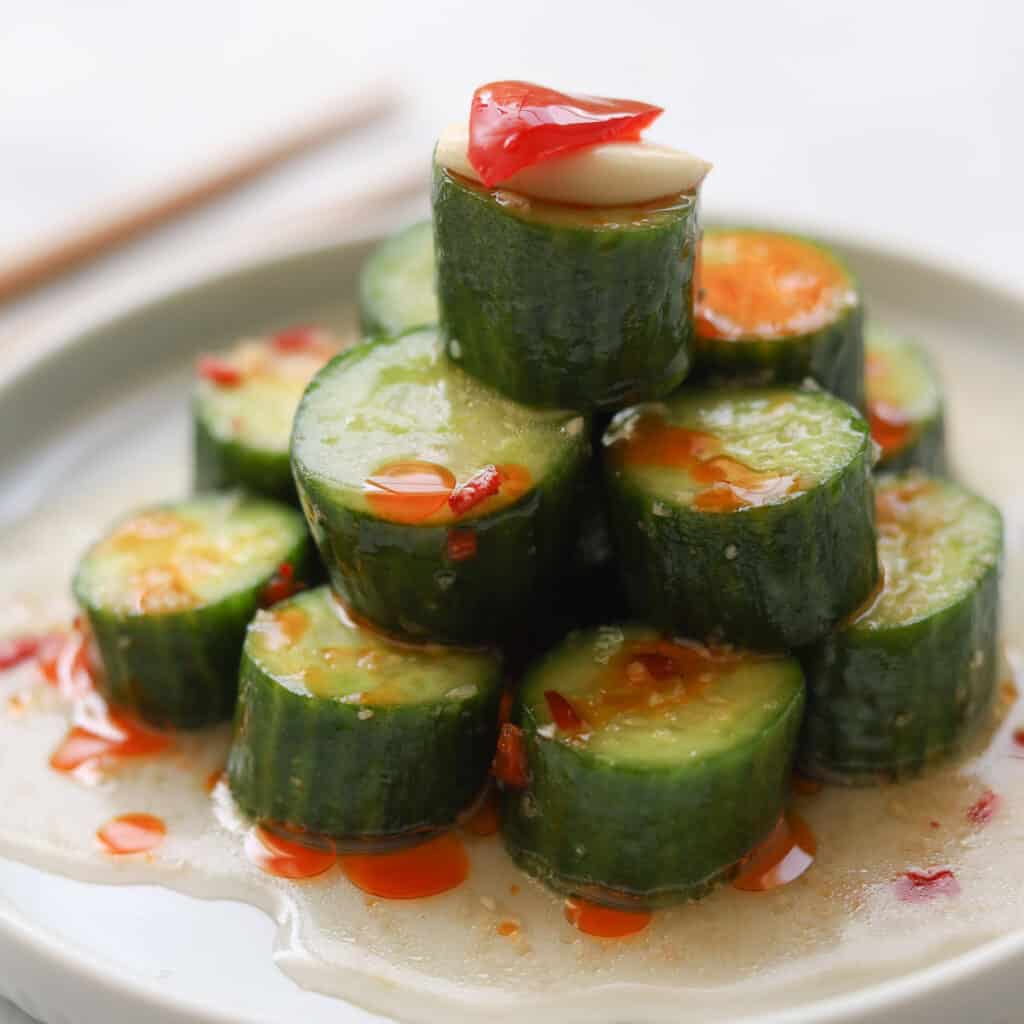 Din Tai Fung Inspired Crunchy Asian Cucumber Salad A Peachy Plate