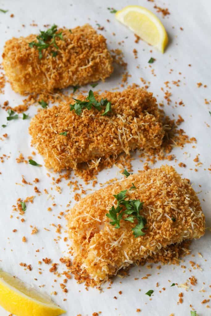 Oven Baked Panko and Parmesan Encrusted Cod A Peachy Plate