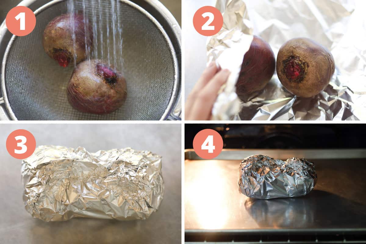 step by step images of how to roast beets.