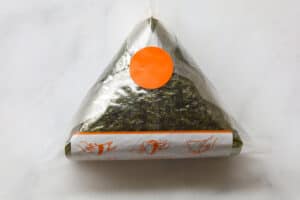 wrapped and sealed onigiri.