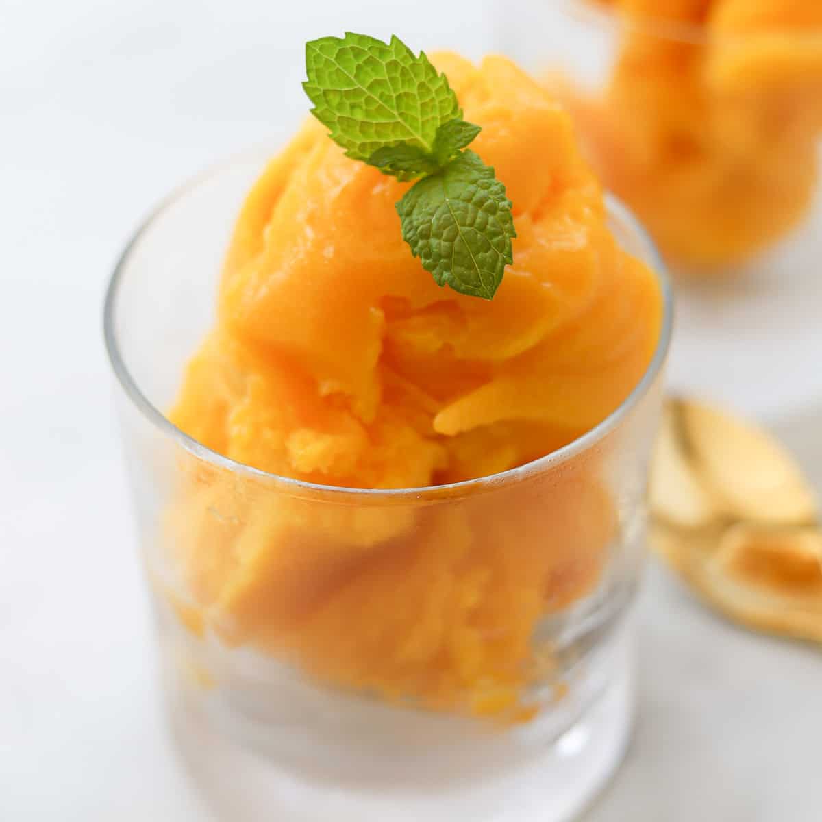 Healthy Homemade Mango Sorbet (With Ice Cream Maker) - A Peachy Plate