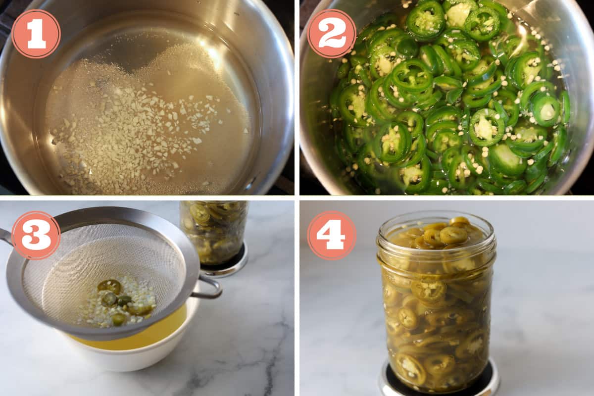Steps on how to make pickled jalapenos.