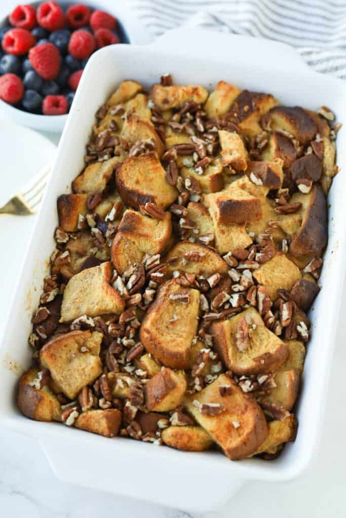 Brioche French Toast Breakfast Casserole - A Peachy Plate