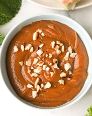 peanut sauce topped with crushed roasted peanuts.
