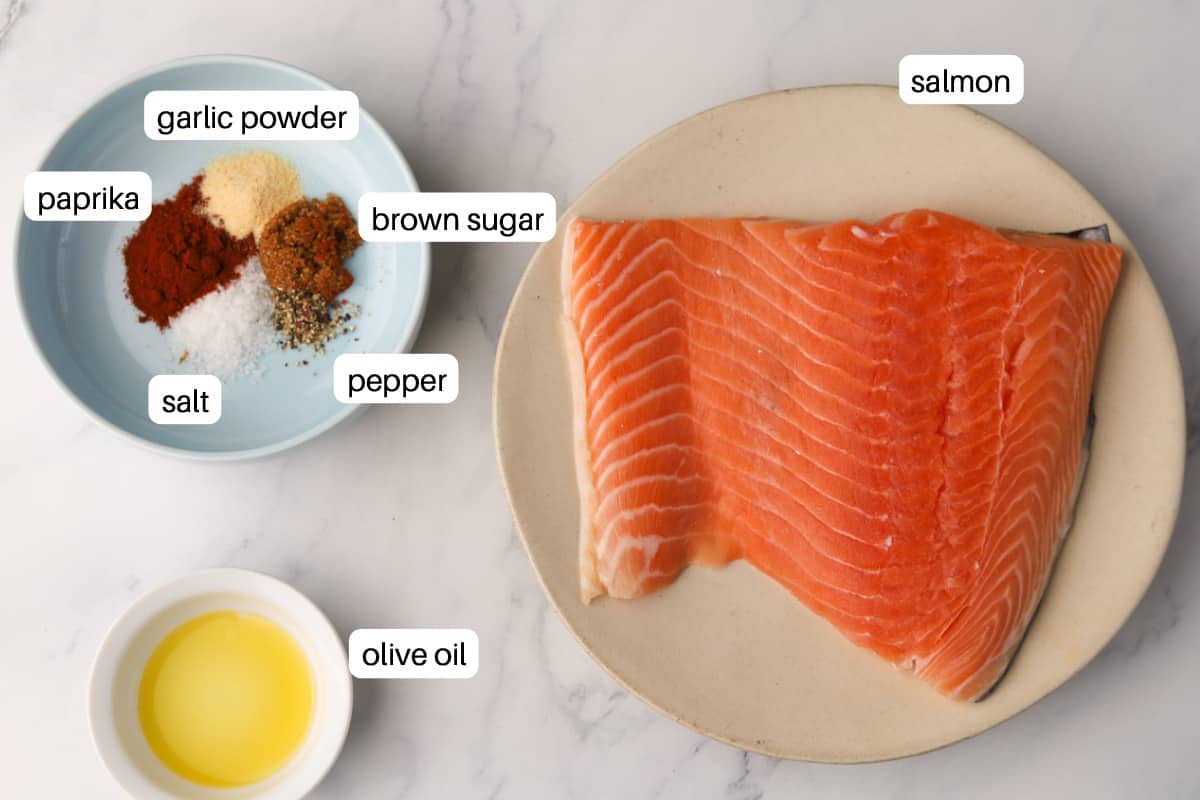 Ingredients for salmon seasoning.