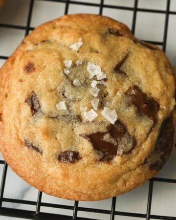 chocolate chip cookie with sea salt flakes.
