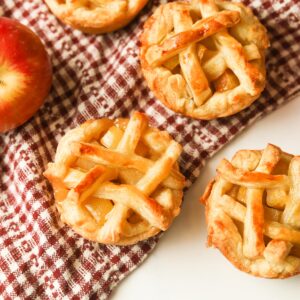 mini apple pies with lattice tops.