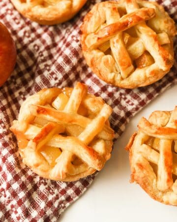 mini apple pies with lattice tops.