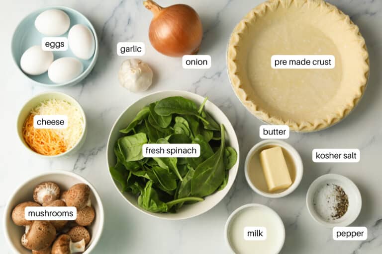 Fresh Spinach Quiche with Frozen Pie Crust - A Peachy Plate