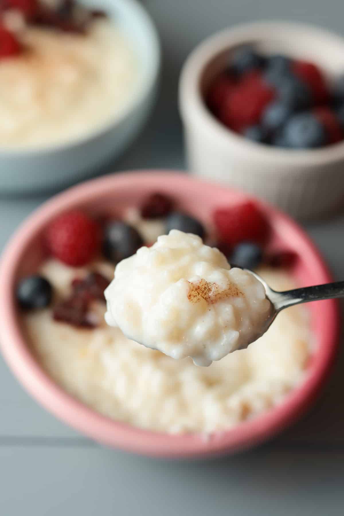 Spoonful rice pudding