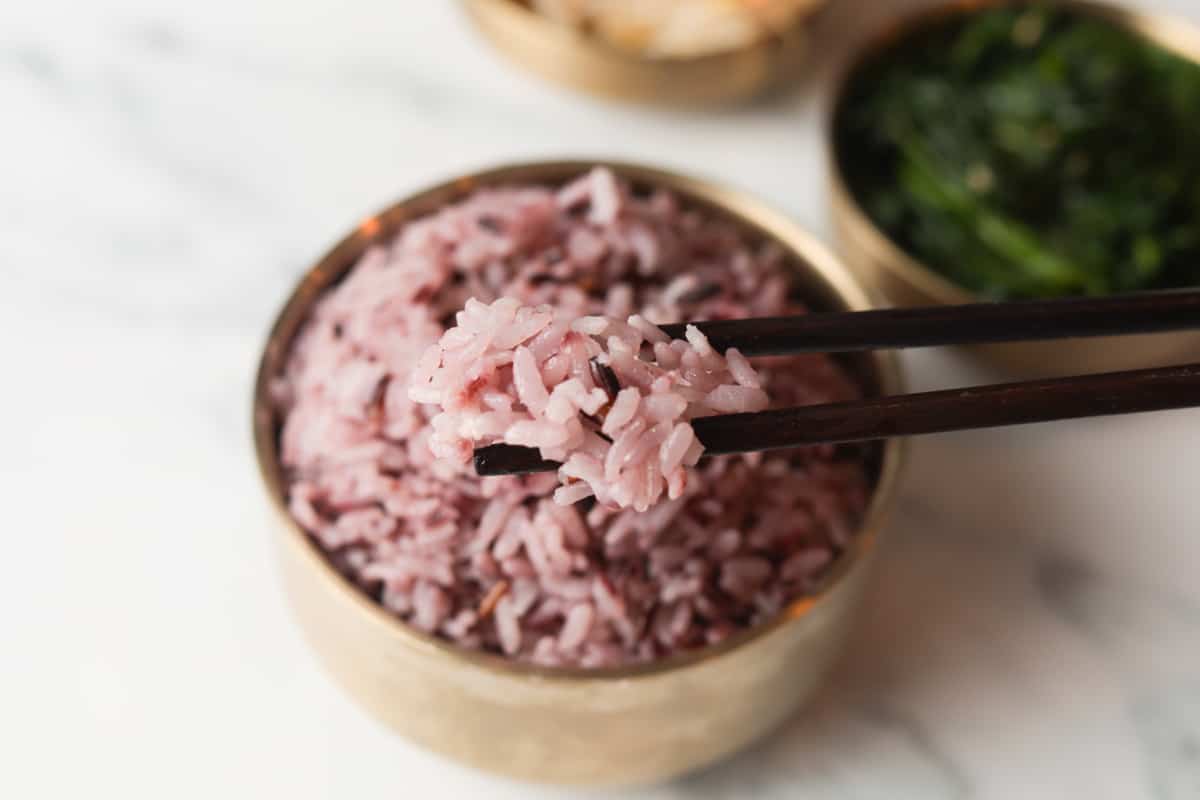 Korean Purple Rice (Rice Cooker and Stovetop Method) - A Peachy Plate