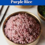 Purple rice in bowl.