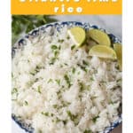 cooked Jasmine rice with cilantro.