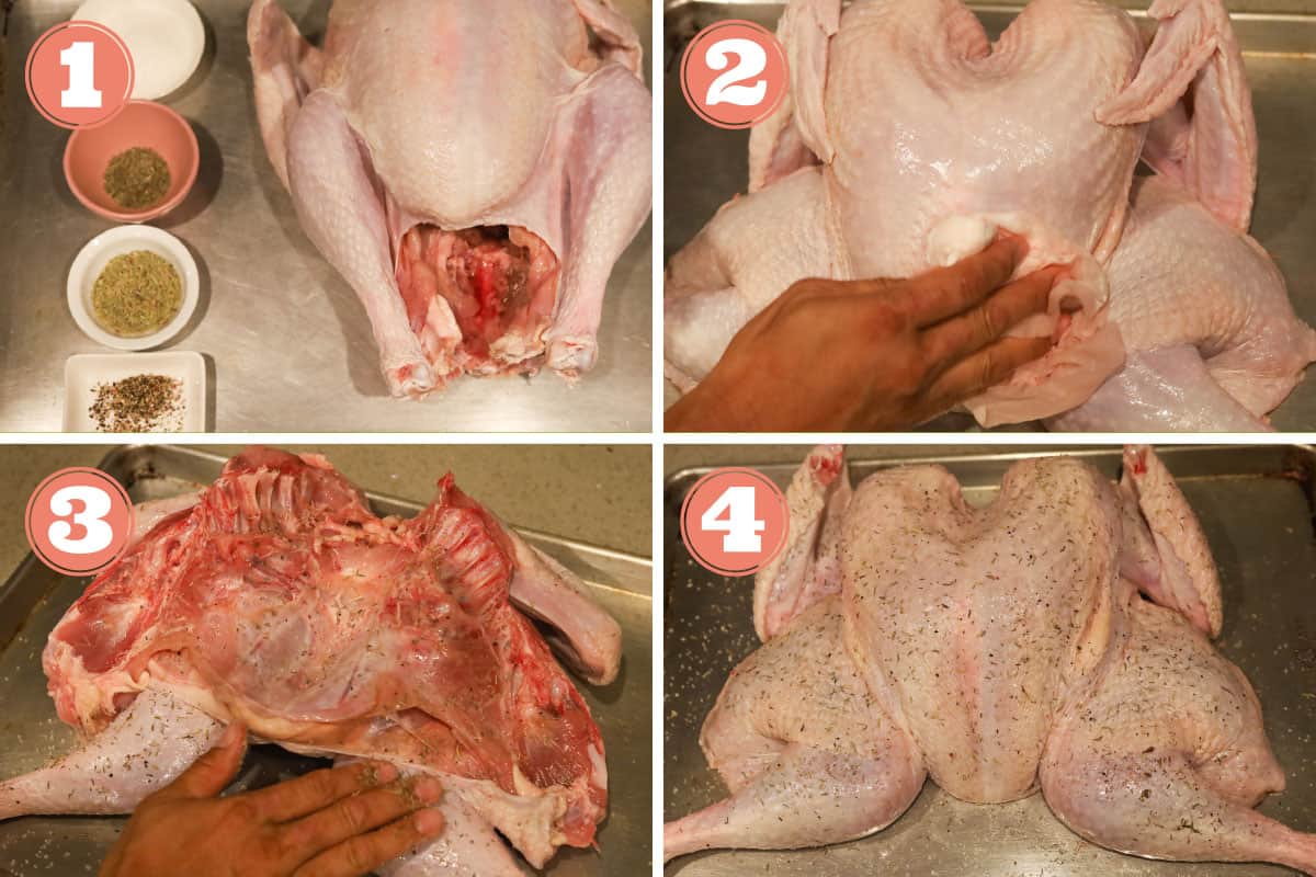 Steps to dry brining a spatchcocked turkey