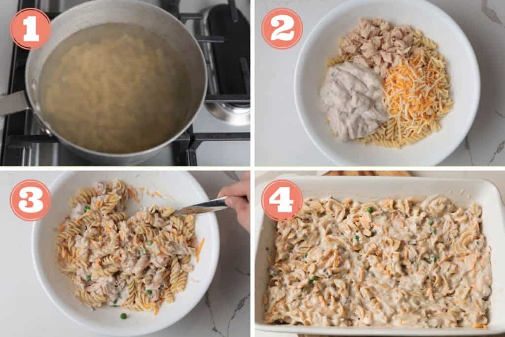 Steps on how to make 4 ingredient tuna casserole