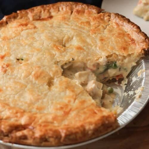 chicken pot pie slice cut out.