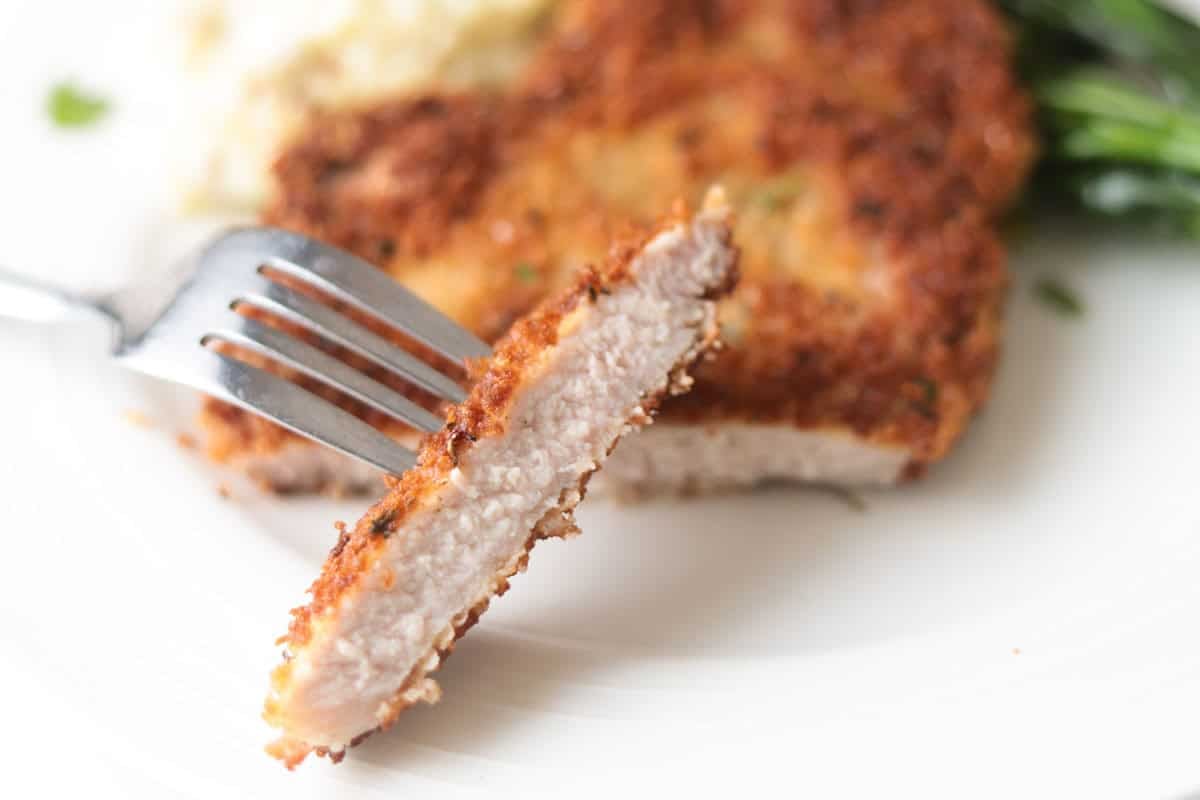 Slice of breaded pork chop