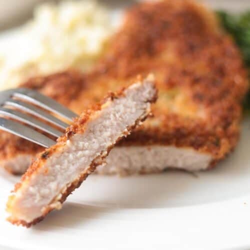 Fried pork chops slice