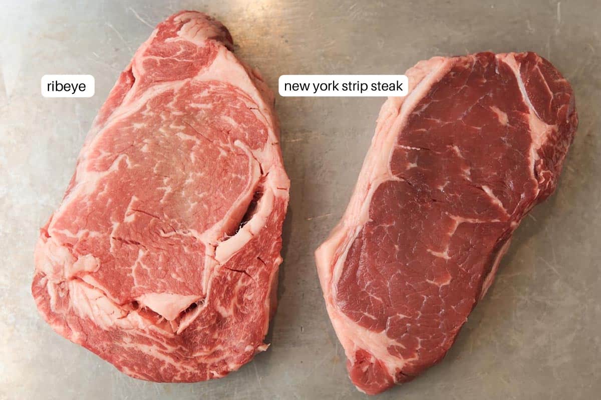 ribeye and new york strip steak
