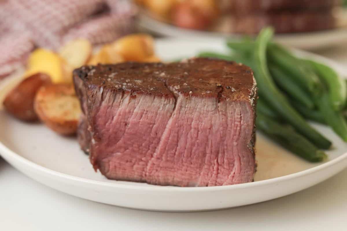Filet mignon cooked to medium