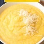 Polenta in a bowl with cheese.