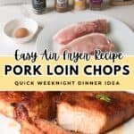 Pork loin chops and seasoning ingredients. Cut boneless pork loin chop.