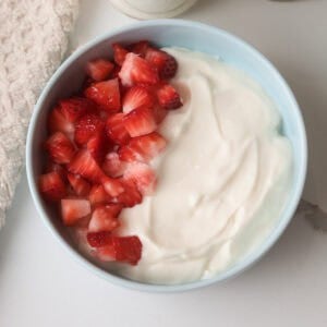 yogurt bowl with strawberries.