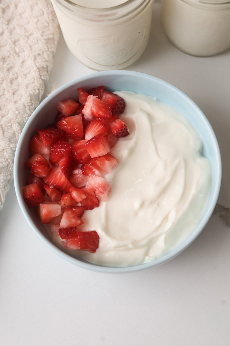 yogurt bowl with strawberries