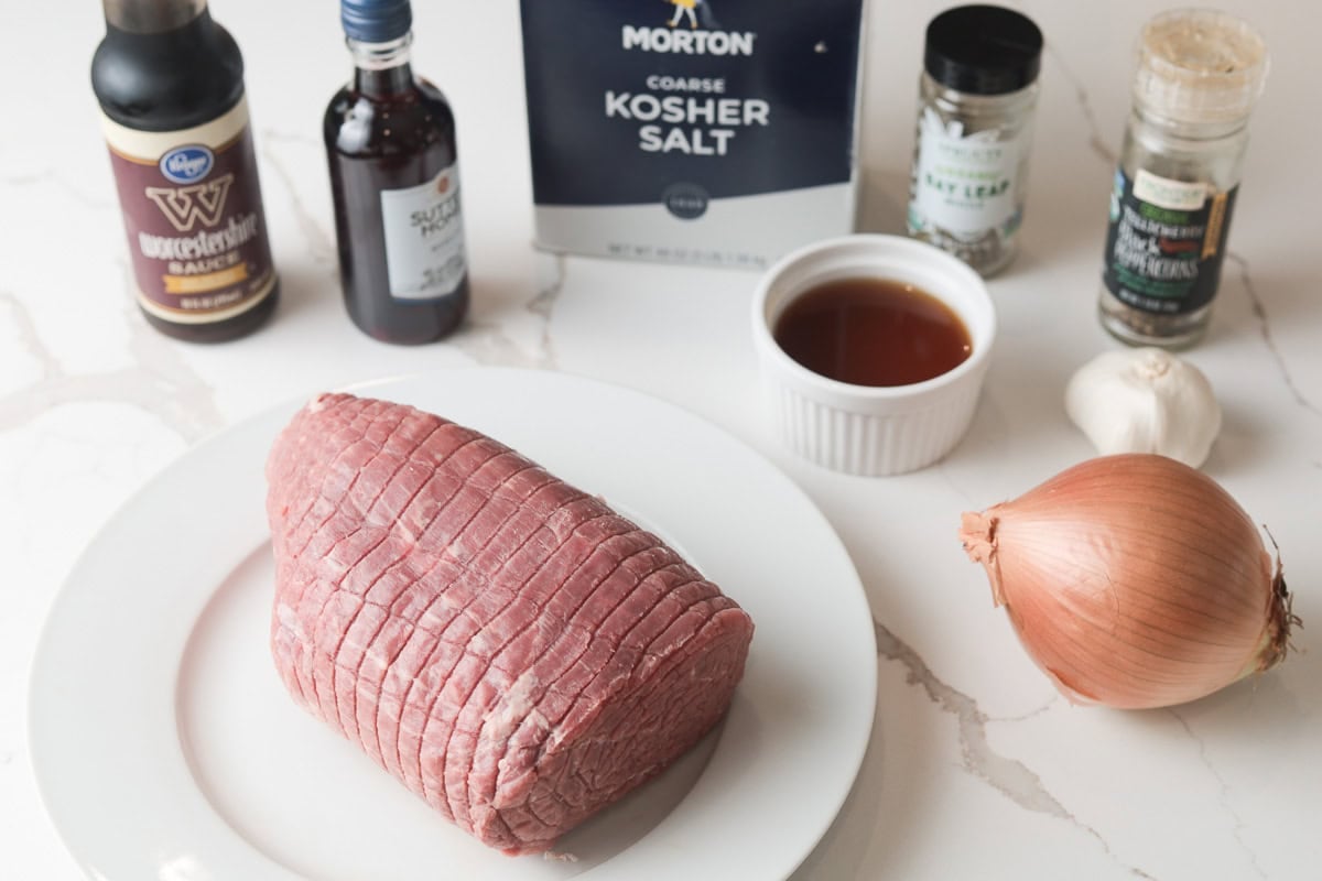 Ingredients for eye of round roast.