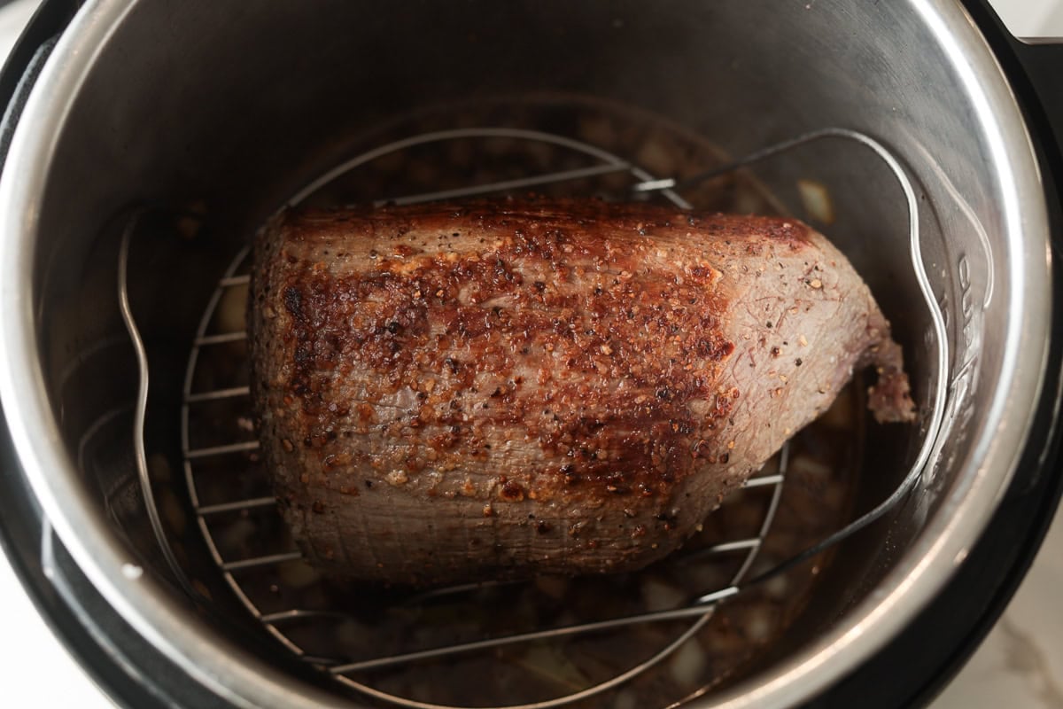 Eye of round roast in instant pot.
