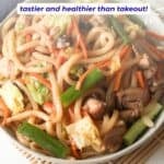 Udon noodle chicken stirfry