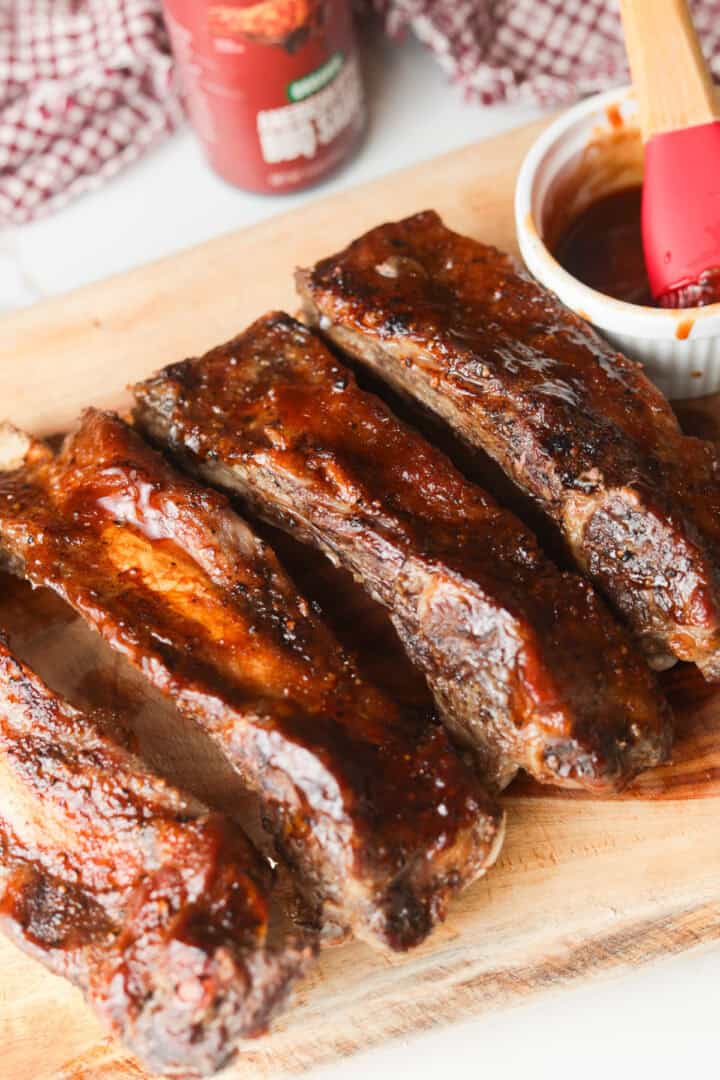 BBQ glazed oven roasted beef short ribs.