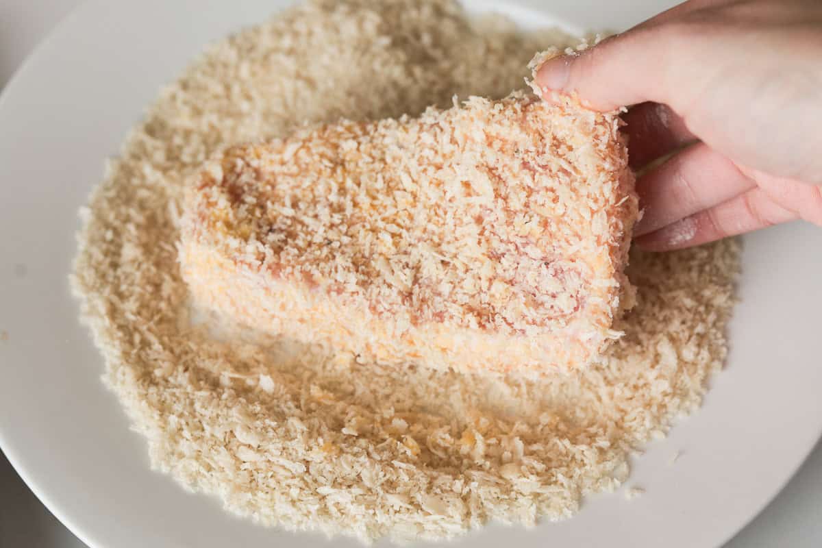 pork with panko breading coating.