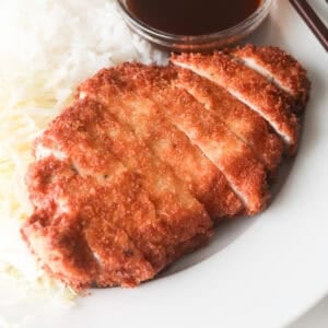 cut up cooked pork tonkatsu